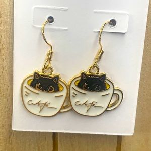 Cat Earrings New 925 fishhooks